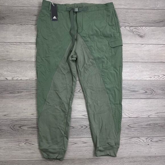 Adidas Adicross ADX Quilted Men Size XL Green NEW Jogger Athleisure Sweatpants